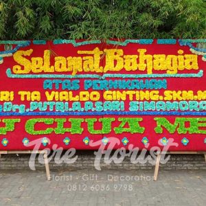 karangan bunga papan ucapan selamat berbahagia