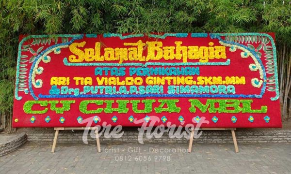 karangan bunga papan ucapan selamat berbahagia