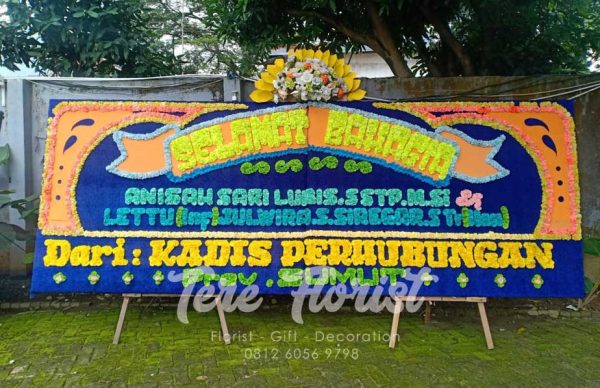 Papan Bunga Gandeng 1 Mahkota Bunga Segar - Image 2