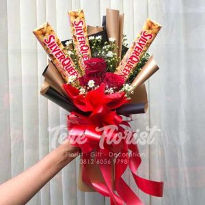 Buket Mawar Merah Coklat Silverqueen