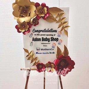 bunga papan akrilik congratulations