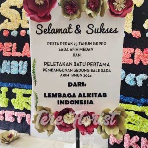 Papan Bunga Akrilik Selamat Sukses