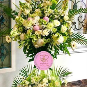 standing flower 2 tingkat ucapan selamat atas pertunangan
