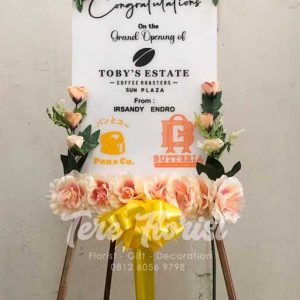 papan bunga akrilik grand opening