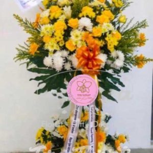 standing flower 2 tingkat ucapan selamat ulang tahun