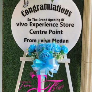 papan bunga akrilik ucapan selamat atas pembukaan usaha baru (grand opening)