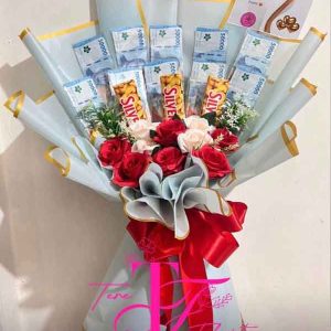 Buket Uang 50 Ribu Campur Coklat