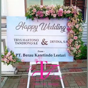 Papan Bunga Printing Happy Wedding