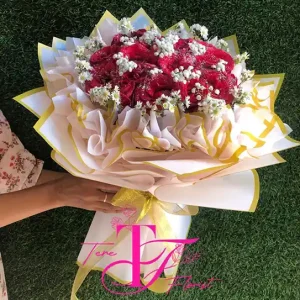 Buket Bunga Segar Mawar Merah