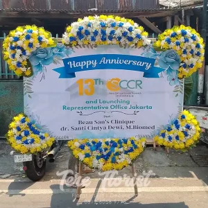 Papan Bunga Printing Happy Anniversary
