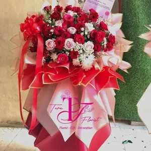 Standing Flower Artificial Selamat dan Sukses